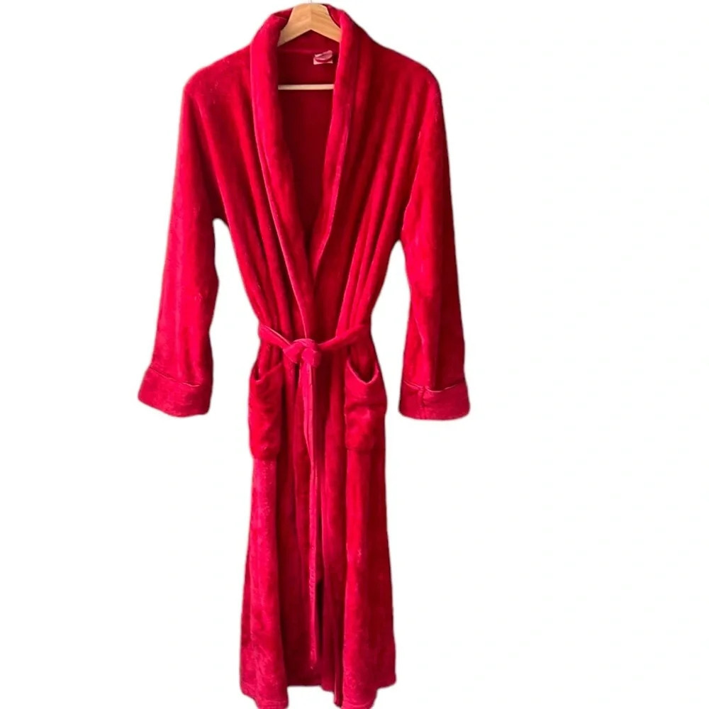 Soma Super Cozy Must Have Long Plush Robe. Red. Size S/M